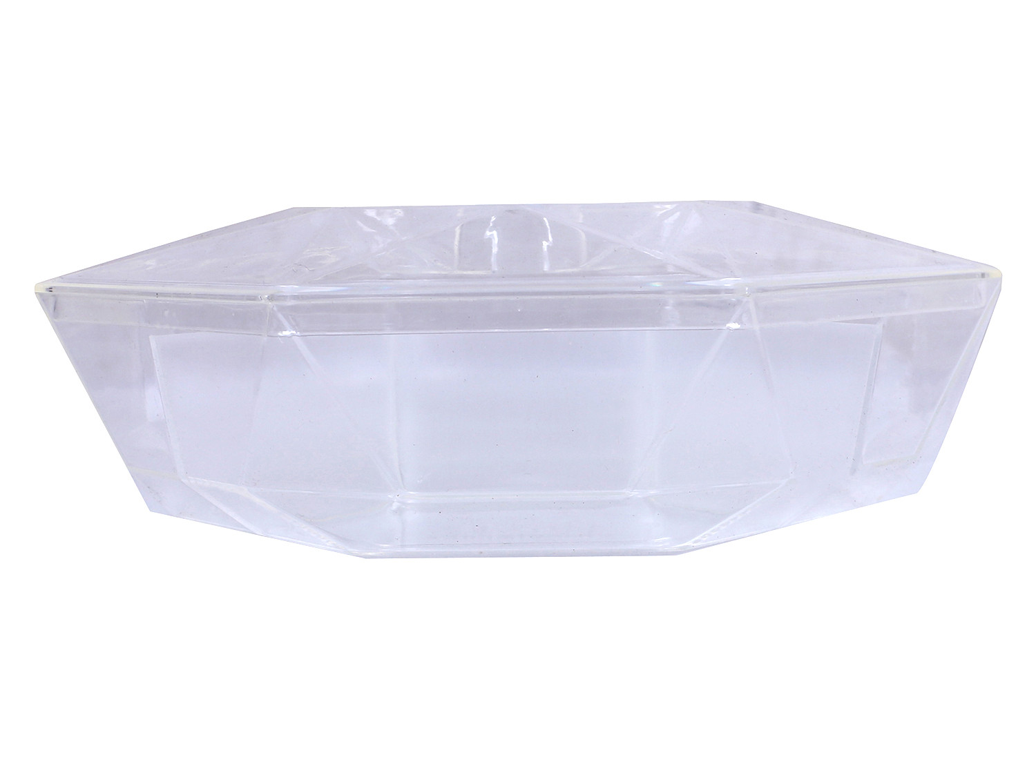 Kuber Industries 5 CompartMant Dry Fruit JarOctagon Shape Plastic SnackersCookiesNuts Glass JarMasalaGrains  Kitchen Jar White