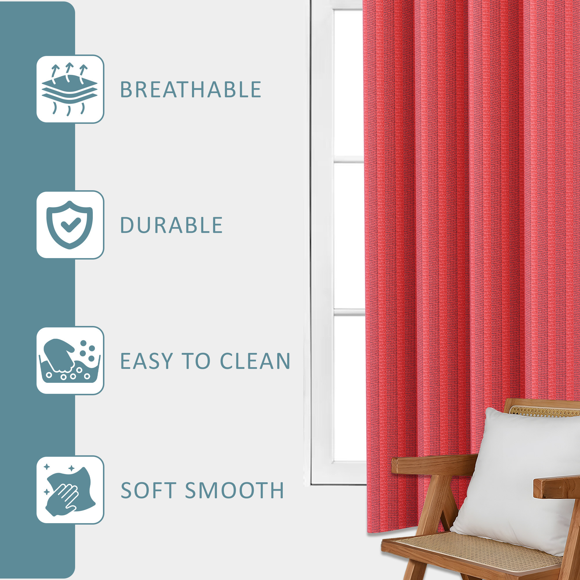 Kuber Industries 5 Feet Decorative Net Curtain for Windows  Khidki Ke Parde for Living Room Home  Office  Screen Parde for Door Balcony  Open Kitchen  Lining - Maroon