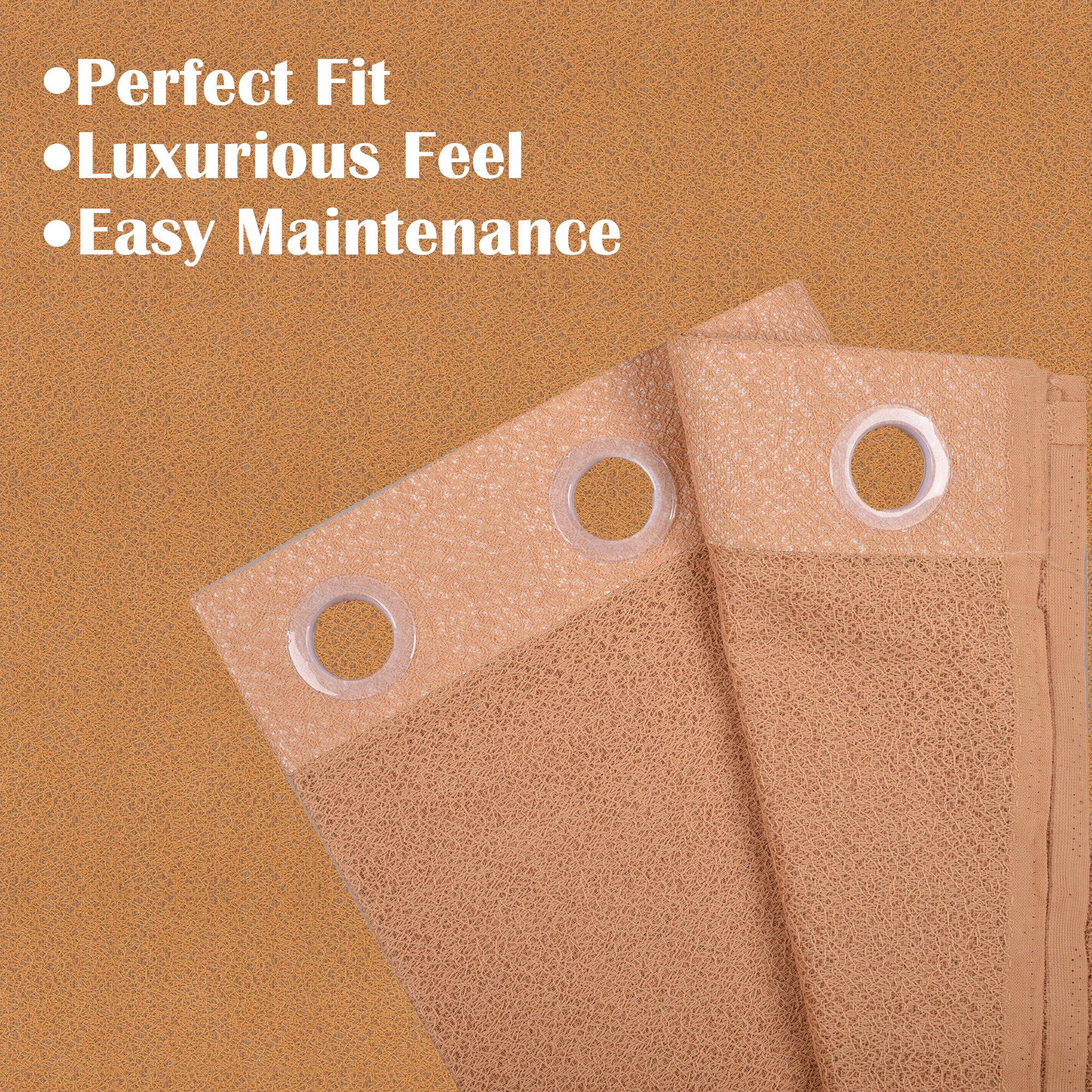 Kuber Industries 5 Feet Stylish Curtains for Living Room  Bedroom  Light Control  Pests Preventive Window Parde for Pooja Room  Home Decor  Web Net - Golden