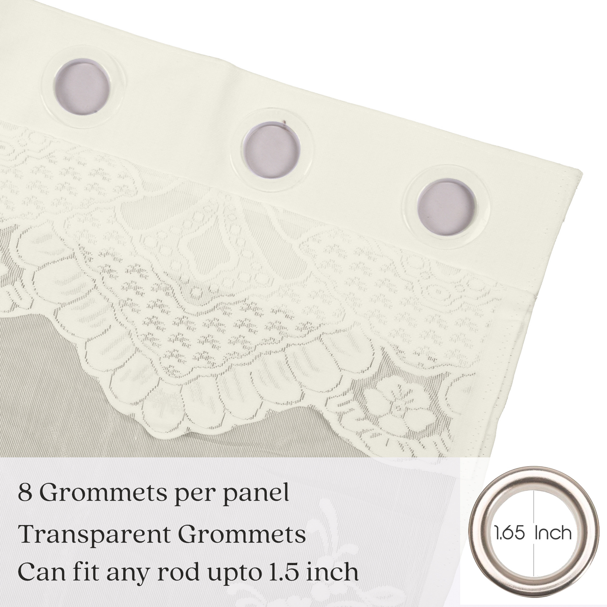 Kuber Industries 5 Feet Stylish Curtains for Living Room  Bedroom  Light Control  Pests Preventive Window Parde for Pooja Room  Home Decor  Frill Net - Cream