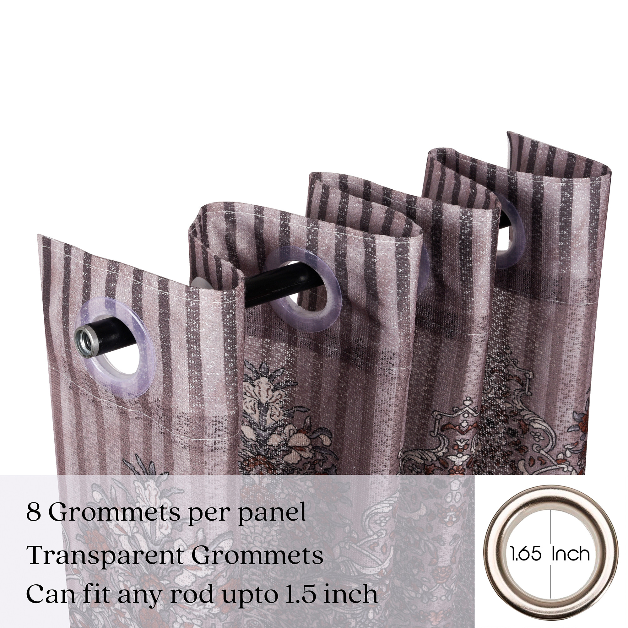 Kuber Industries 5 Feet Window Curtains for Living Room  Curtains for Balcony Bedroom  Pooja Room  Knited Print - Brown