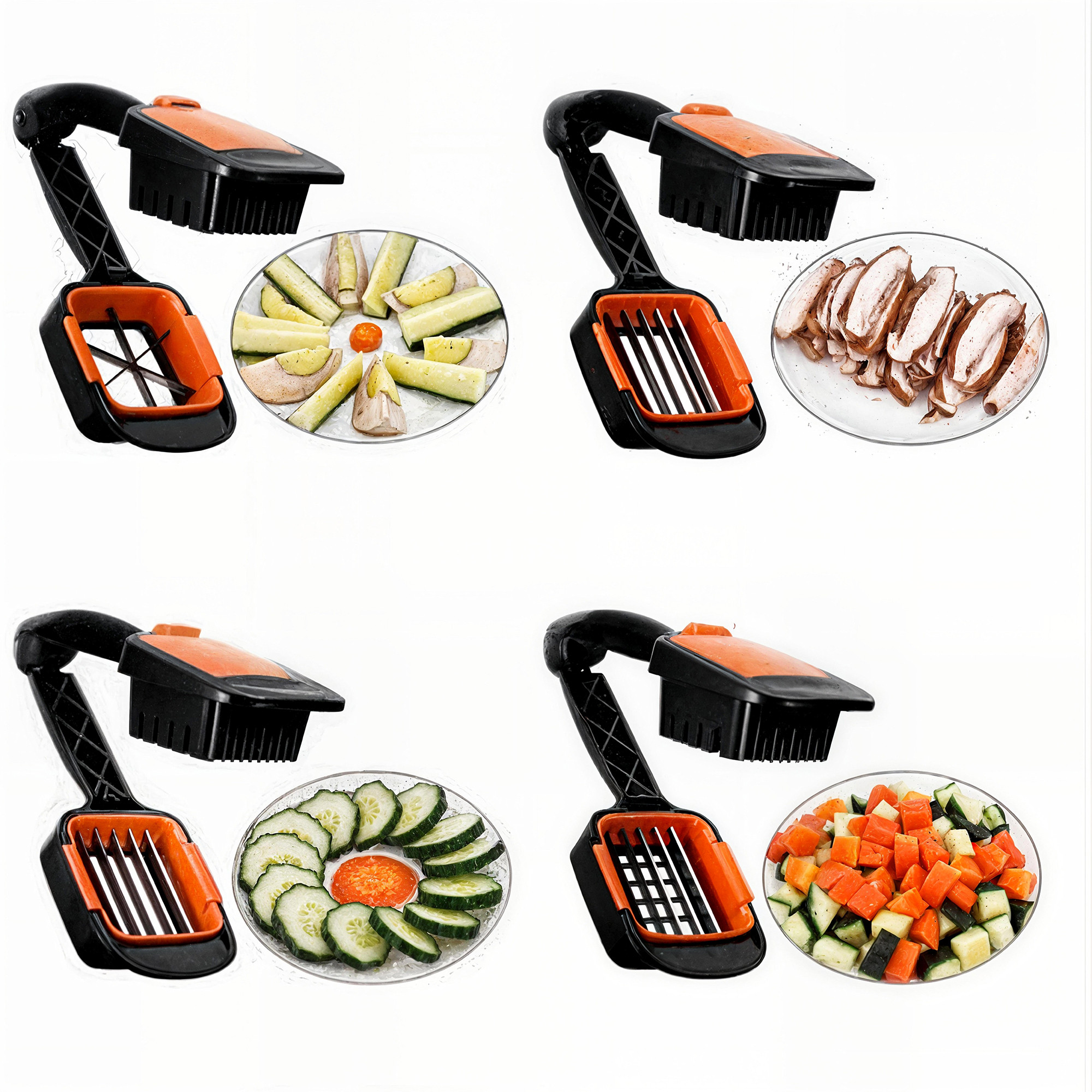 Kuber Industries 5 In 1 Multifunctional Manual Vegetable Chopper With Easy Locking System  Unbreakable Kitchen Vegetable Slicer Dicer Cutter For Fruits  Assorted