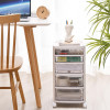 Kuber Industries 5 Layer Cosmetic Cabinet with Trolley|5-Tier Rolling Cart|Shelf Stand With Drawer|White