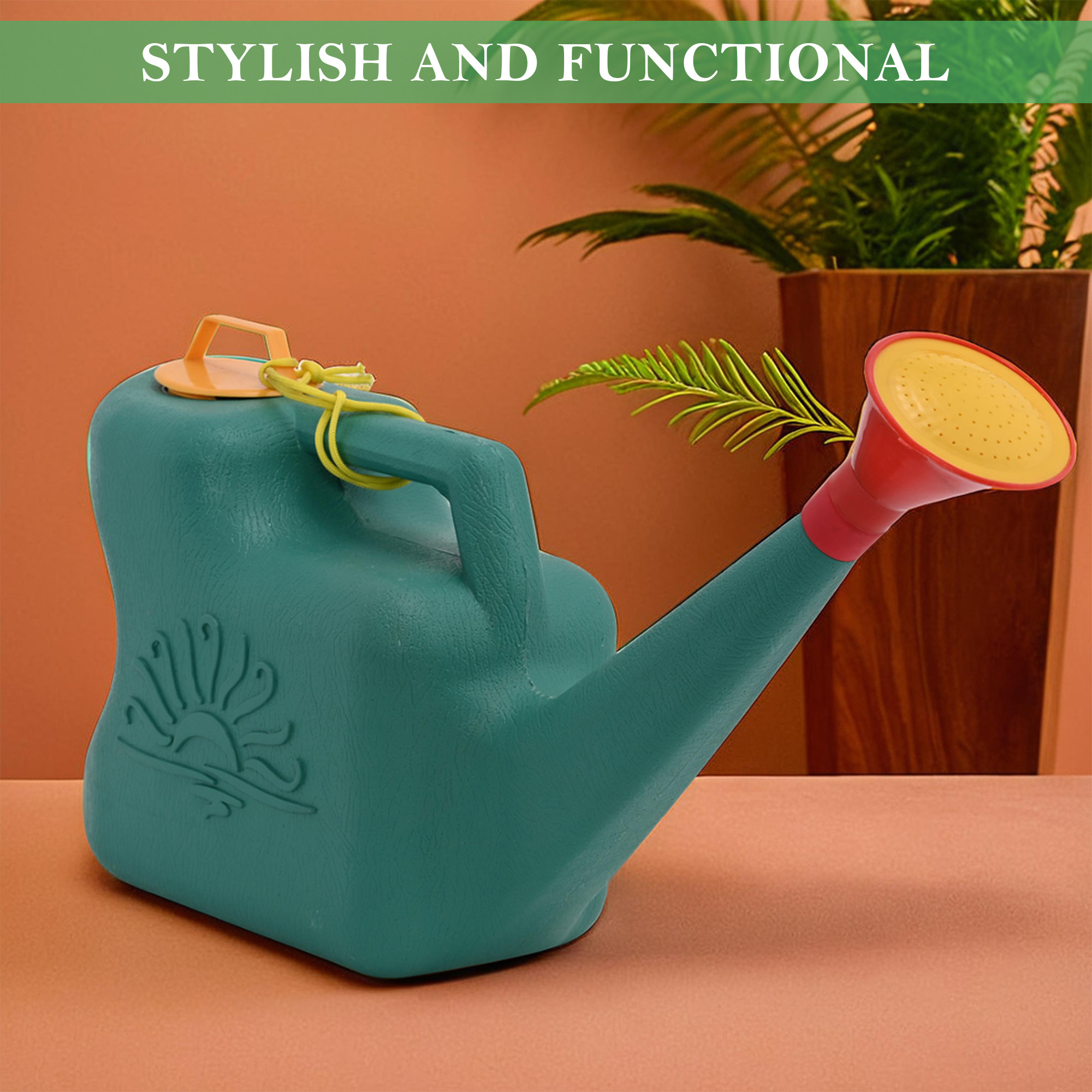 Kuber Industries 5 Liters Plastic Plant Watering Can with Sprinkler for Indoor  Outdoor Use  Hand Plant Sprayer for Home Garden - Ideal for Flower Tree  Lawn Water Pouring  Green