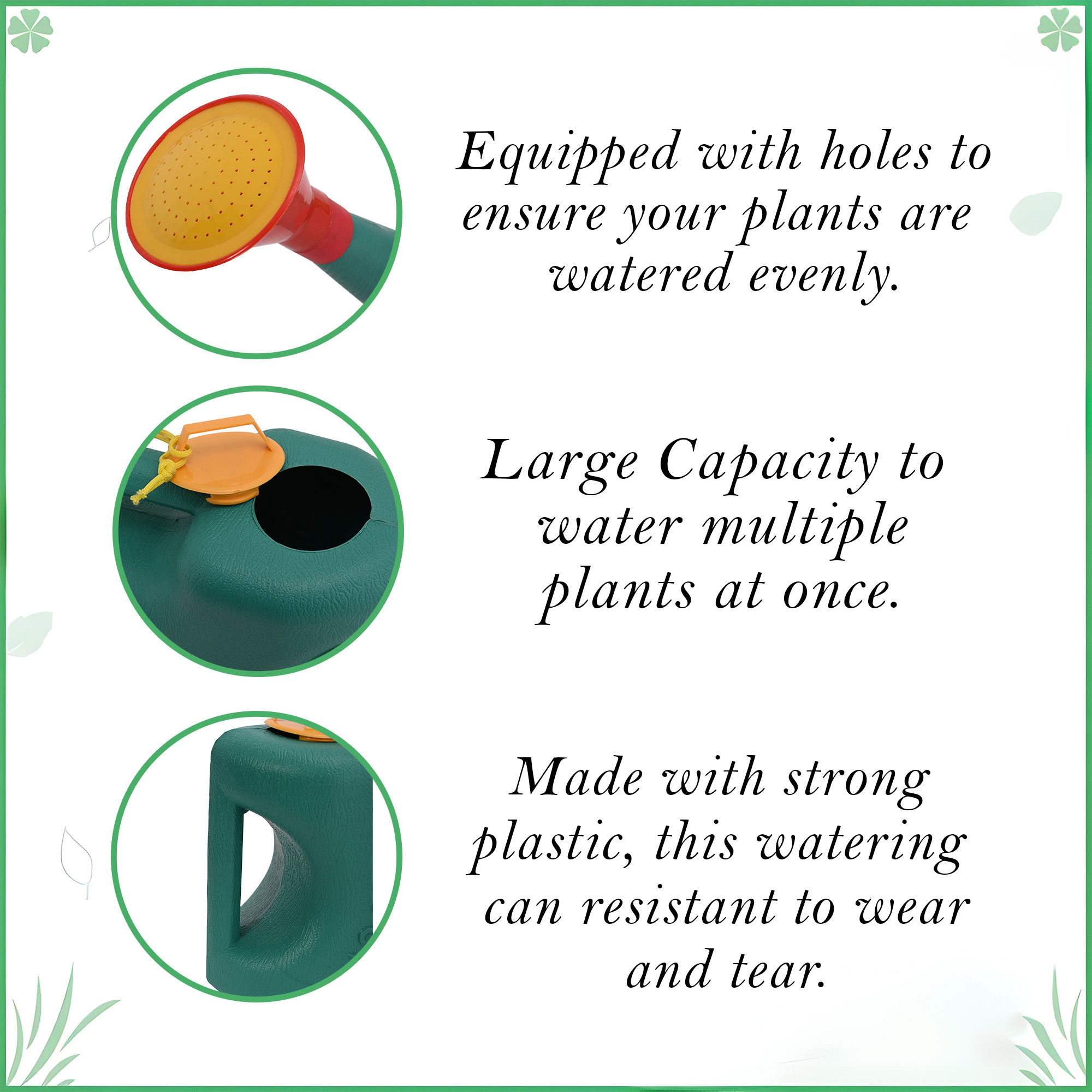 Kuber Industries 5 Liters Plastic Plant Watering Can with Sprinkler for Indoor  Outdoor Use  Hand Plant Sprayer for Home Garden - Ideal for Flower Tree  Lawn Water Pouring  Green