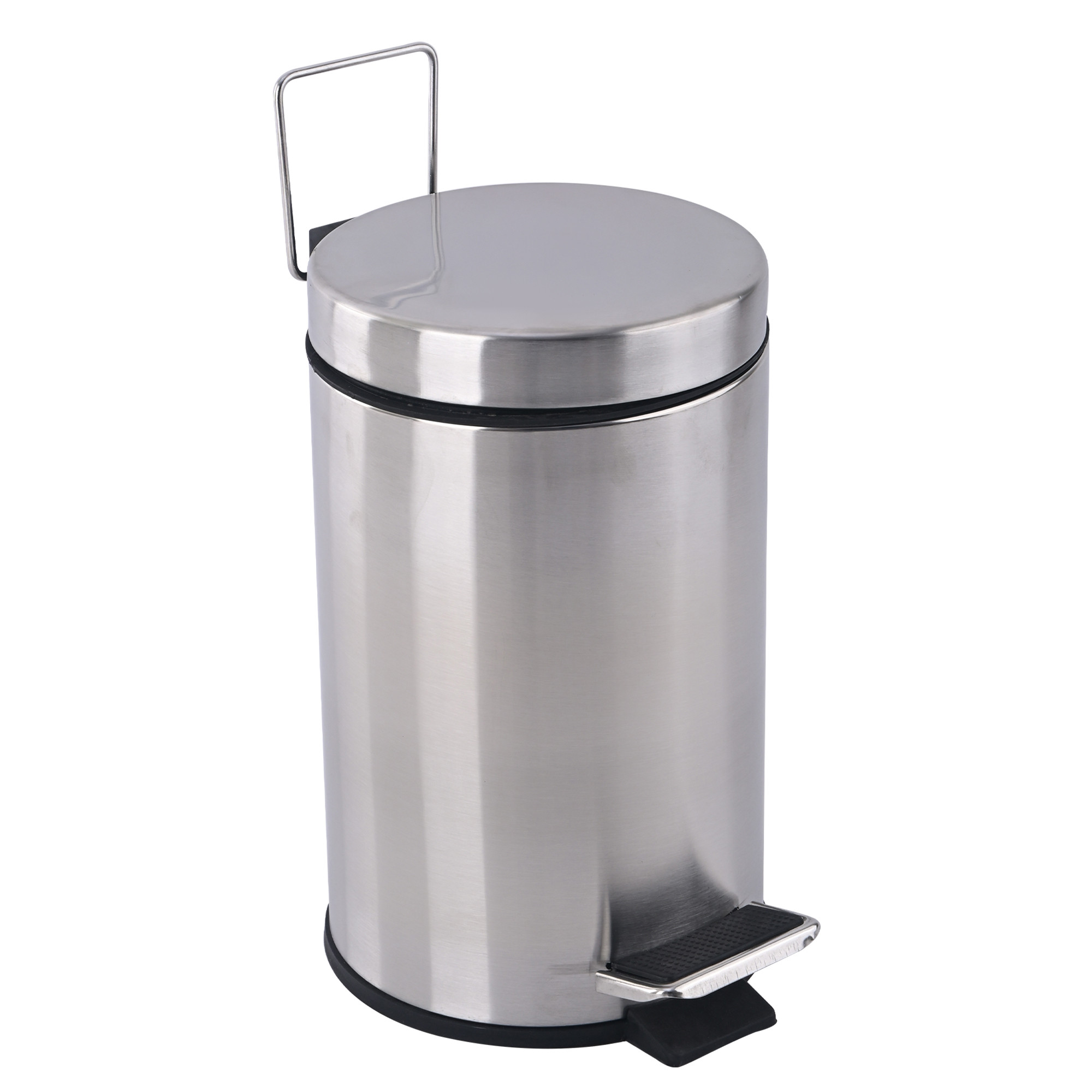 Kuber Industries 5 Ltr Stainless Steel Pedal Dustbin for Home and Kitchen  Trash Can Dustbins with Basket  Close Lid  Waste Garbage Bin for Bedroom Washroom  Office - Silver