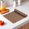 5 Meter EVA Anti Slip Kitchen Shelf Mats Roll | Shelf Liners for Kitchen Shelves &amp; Fridge | Multipurpose Cupboard Sheets for Wardrobes &amp; Drawers | Flower S3- Brown