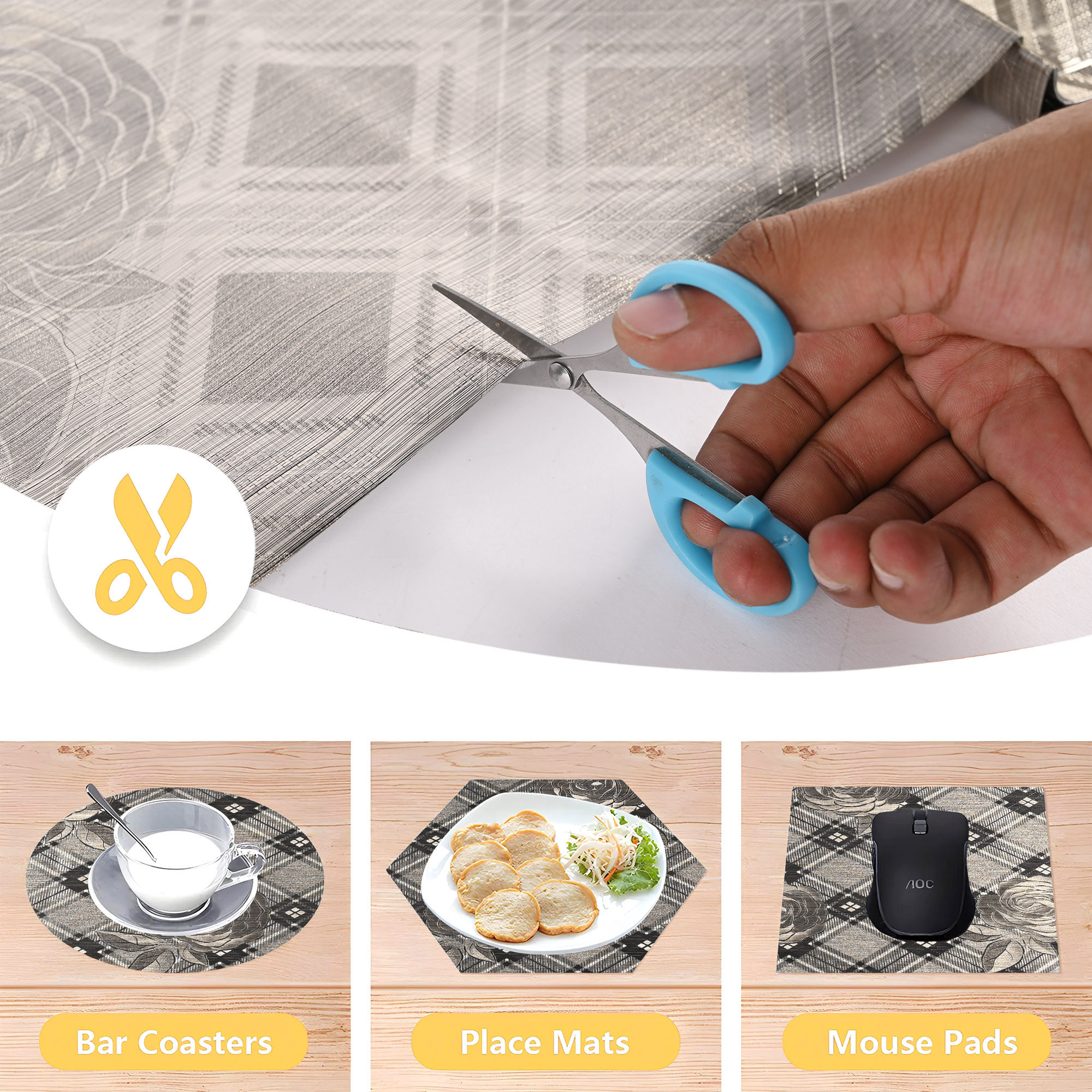 Kuber Industries 5 Meters Waterproof  Durable Kitchen Mats for Shelf Liner Roll  Wipeable Fridge Sheets for Shelves Cabinet Drawer  Roses Print - Golden