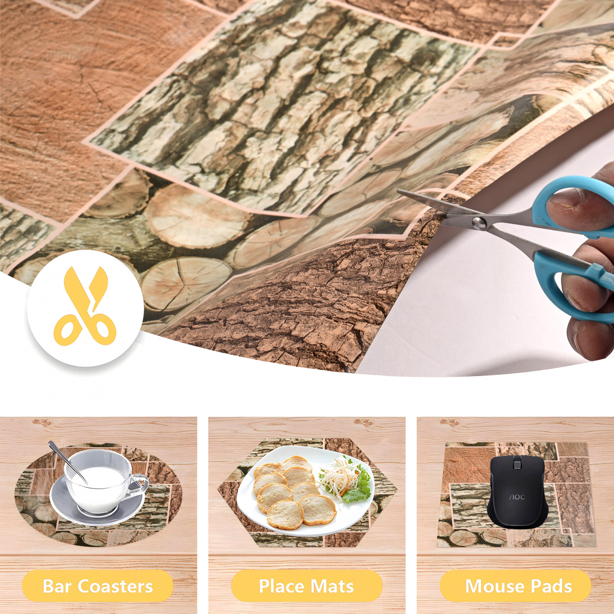 Kuber Industries 5 Meters Waterproof  Durable Kitchen Mats for Shelf Liner Roll  Wipeable Fridge Sheets for Shelves Cabinet Drawer  Stone Print - Brown