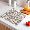 5 Meters Waterproof & Durable Kitchen Mats for Shelf Liner Roll | Wipeable Fridge Sheets for Shelves Cabinet Drawer | Triangle Print - Grey