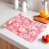 5 Meters Waterproof &amp; Durable Kitchen Mats for Shelf Liner Roll | Wipeable Fridge Sheets for Shelves Cabinet Drawer | Flower Print - Red