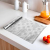 5 Meters Waterproof &amp; Durable Kitchen Mats for Shelf Liner Roll | Wipeable Fridge Sheets for Shelves Cabinet Drawer | Roses Print - Silver