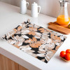 5 Meters Waterproof &amp; Durable Kitchen Mats for Shelf Liner Roll | Wipeable Fridge Sheets for Shelves Cabinet Drawer | Leaf - Grey &amp; Beige