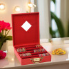 Kuber Industries 5 Rod Bangle Organisers Storage Box For Women | Bridal Chudi Box &amp; Gold Jewellery Holder With Number Locker | Red Embroidery