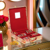 Kuber Industries 5 Rod Bangle Organisers Storage Box For Women | Bridal Chudi Box &amp; Gold Jewellery Holder With Number Locker | Gold &amp; Red Design