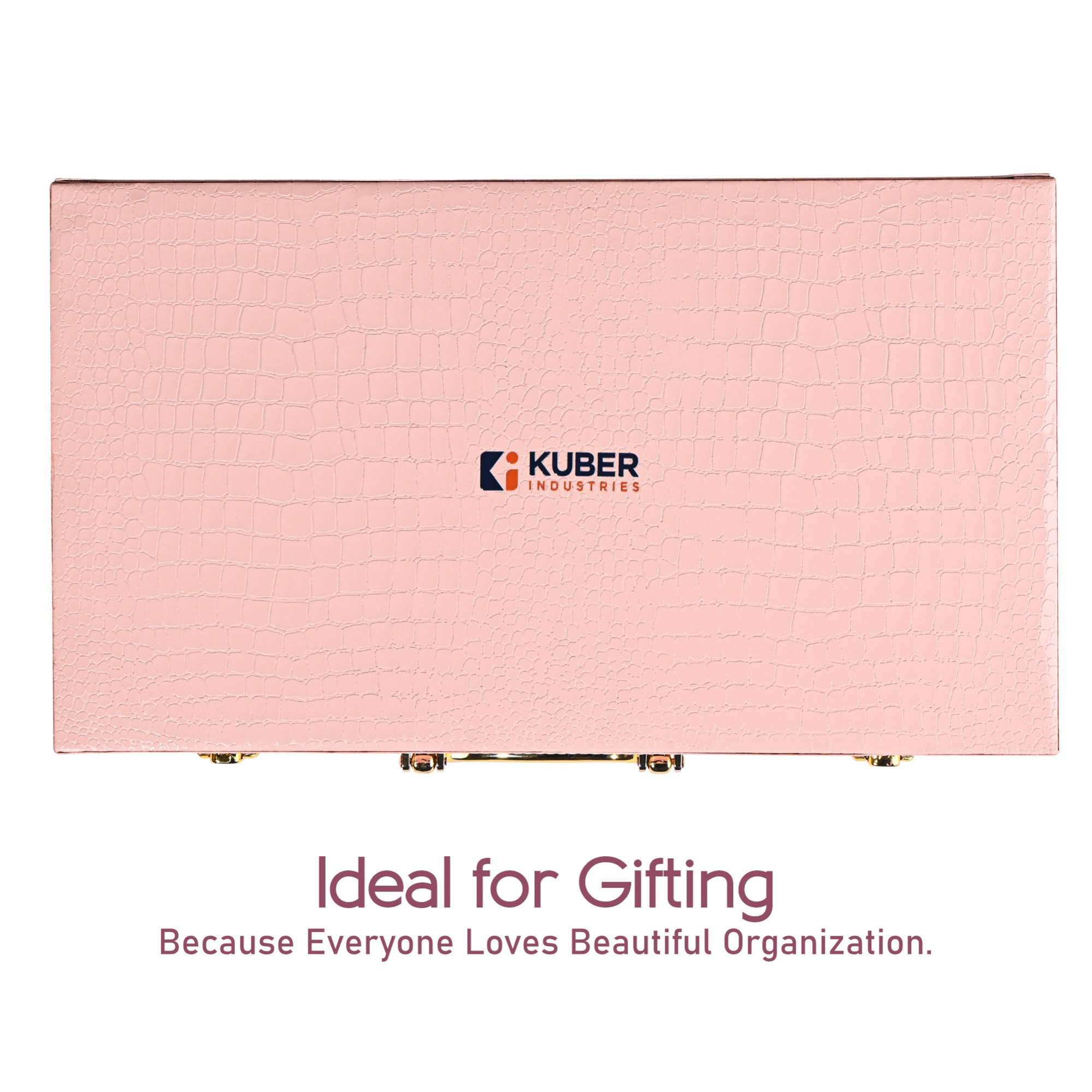 Kuber Industries 5 Rod Premium Faux Leather Bangles Box for WomenBride with Handle  BangalBangle Organizer Box  ChuriChudi Box for Women Bridal  Bangles Organisers Box  Pink