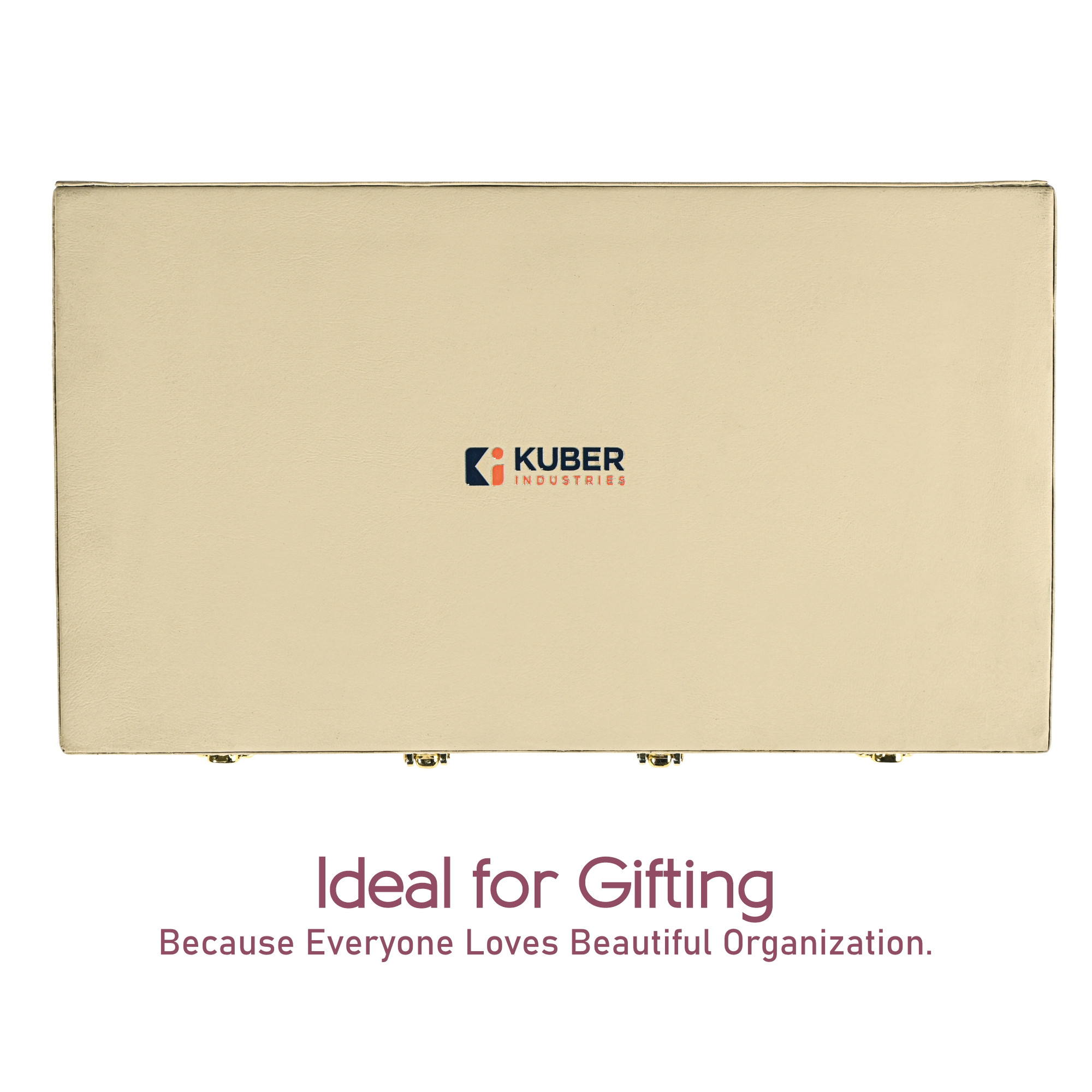 Kuber Industries 5 Rod Premium Faux Leather Bangles Box for WomenBride with Handle  BangalBangle Organizer Box  ChuriChudi Box for Women Bridal  Bangles Organisers Box  Beige