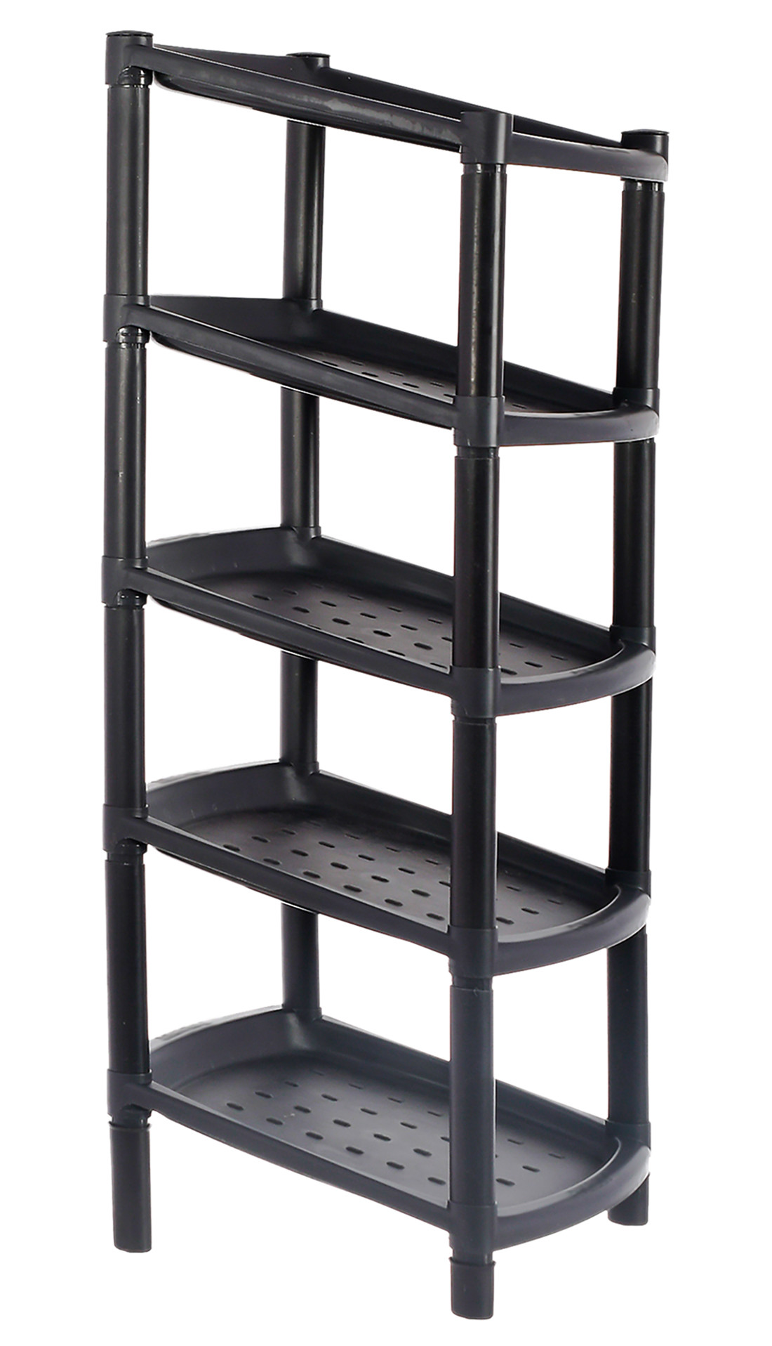 Kuber Industries 5-Tier Plastic Shoe Rack/Shelf/Organizer (Black)-46KM0563