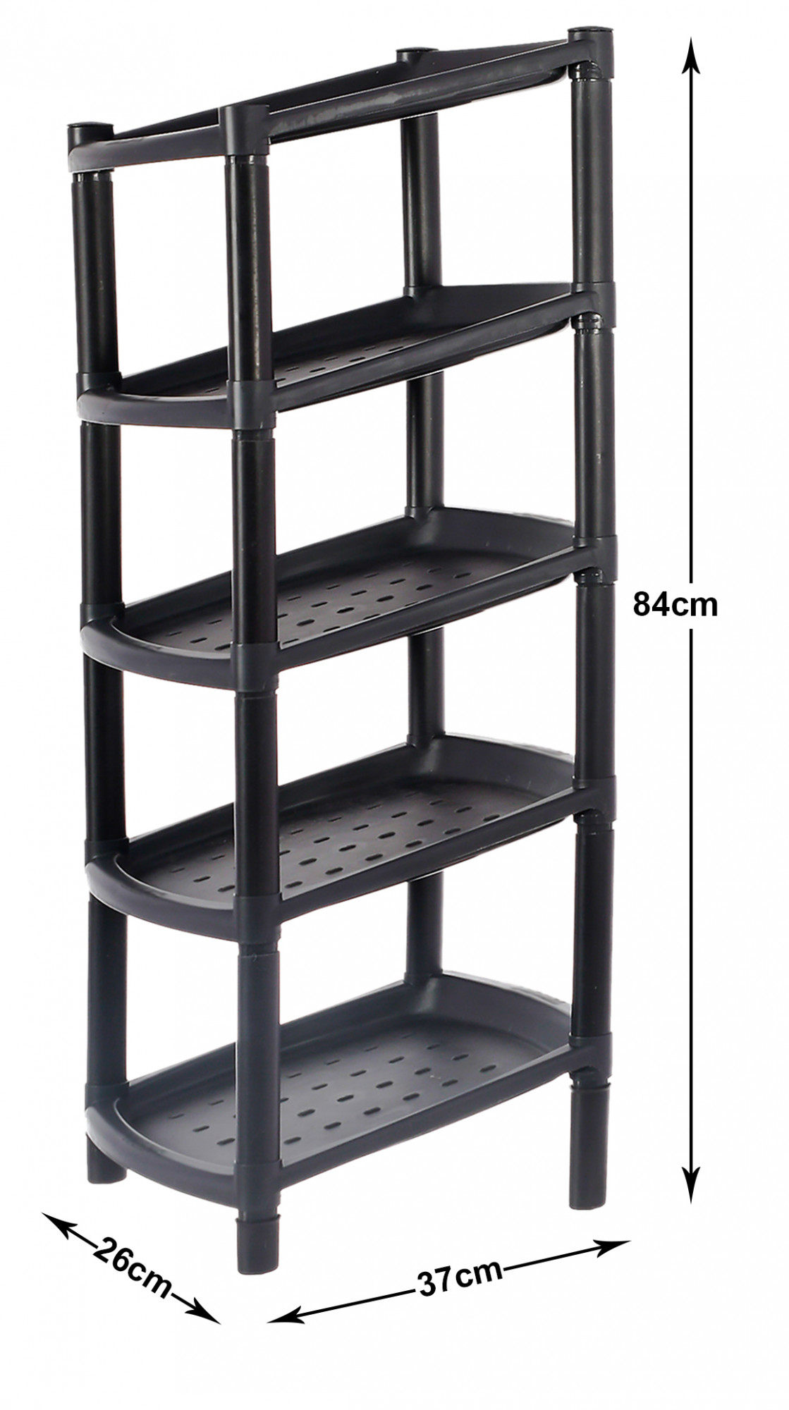 Kuber Industries 5-Tier Plastic Shoe Rack/Shelf/Organizer (Black)-46KM0563