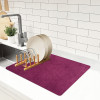 50x70 Soft Microfiber Dish Drying Mat for Kitchen | Machine Washable & Quick Drying Water Absorbing Mat for Kitchen Dishes, Utensils & Crockery | Embossed Design - Purple