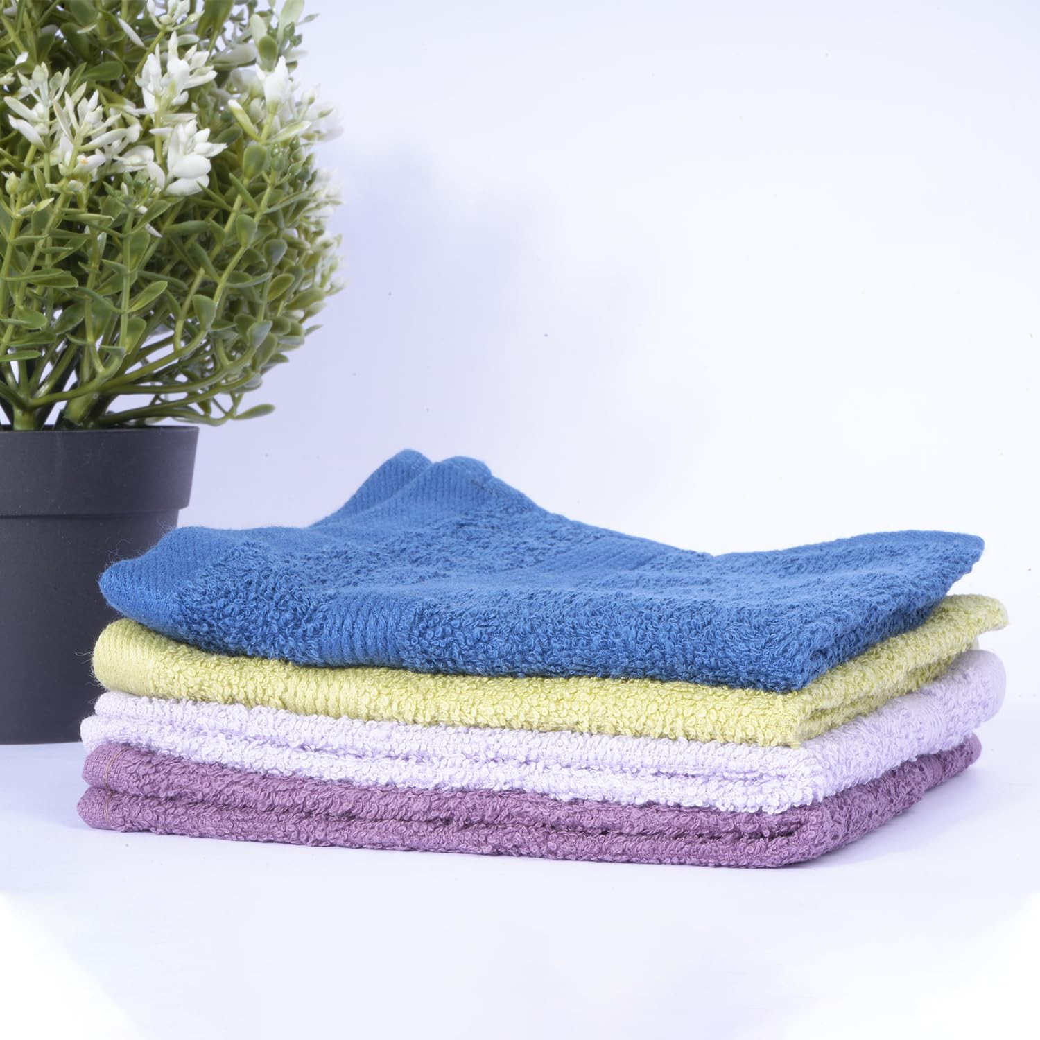 Kuber Industries 525 GSM Cotton Face towels |Super Soft, Quick Absorbent & Anti-Bacterial|Gym & Workout Towels|Pack of 4 (Multi)