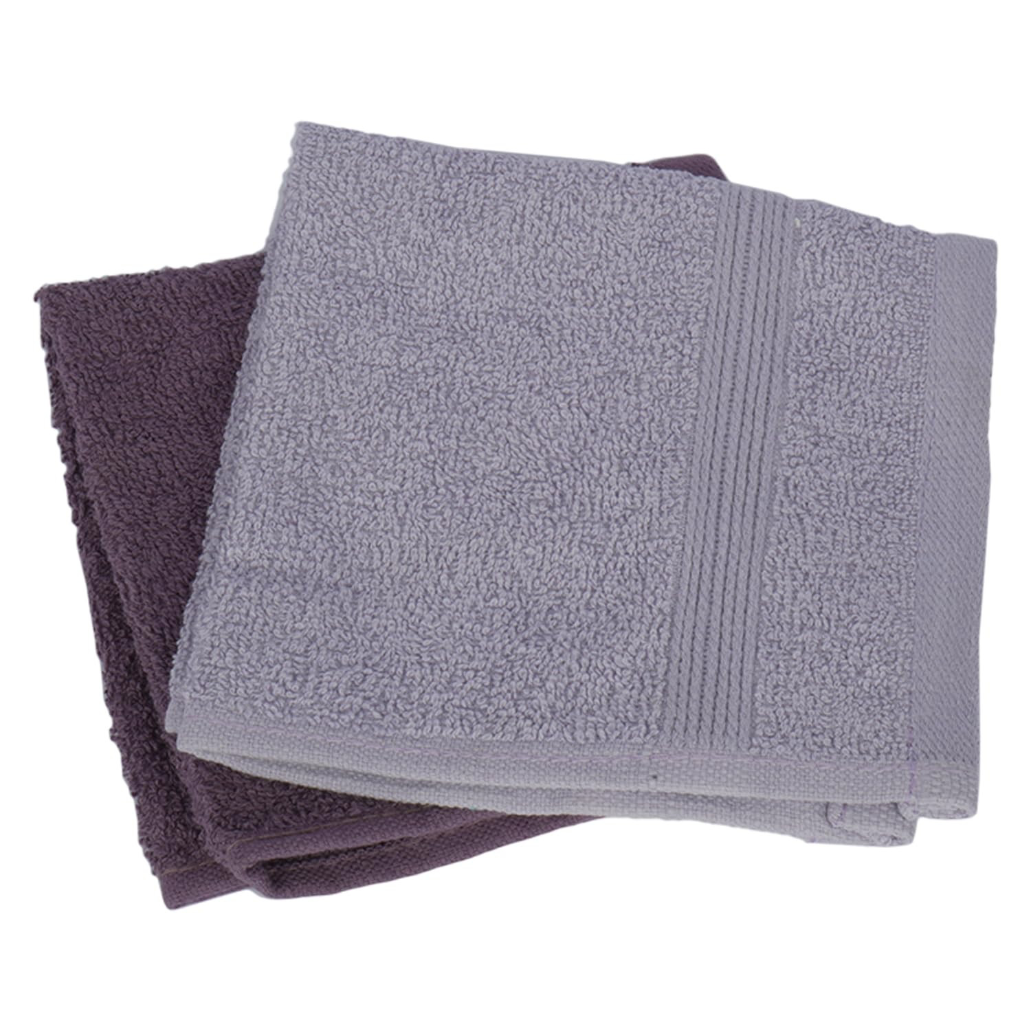 Kuber Industries 525 GSM Cotton Face towels |Super Soft, Quick Absorbent & Anti-Bacterial|Gym & Workout Towels|Pack of 2 (Purple & Mauve)
