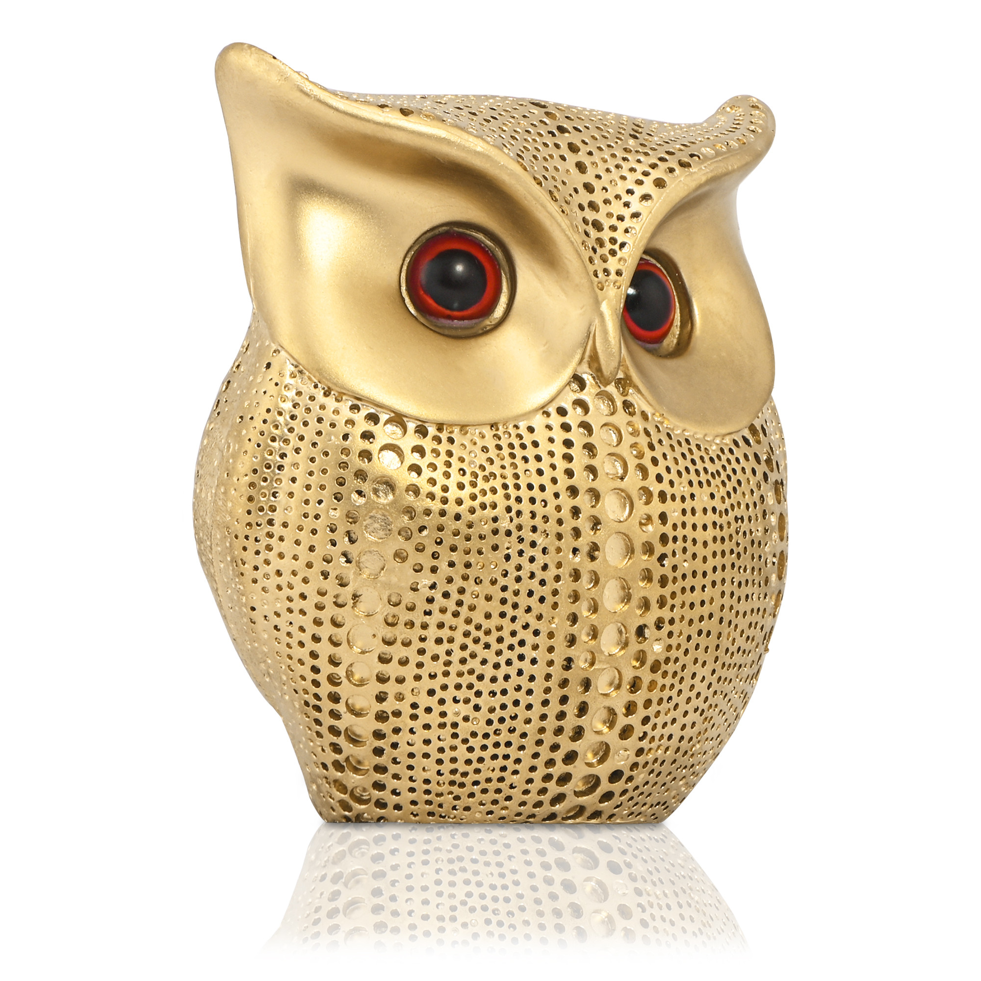 Kuber Industries 55 Inch Resin Owl Statue for Good Luck  Feng Shui Owl Showpiece for Gift  Decorative Items for Living Room  Centre Table Decoration Piece  Golden