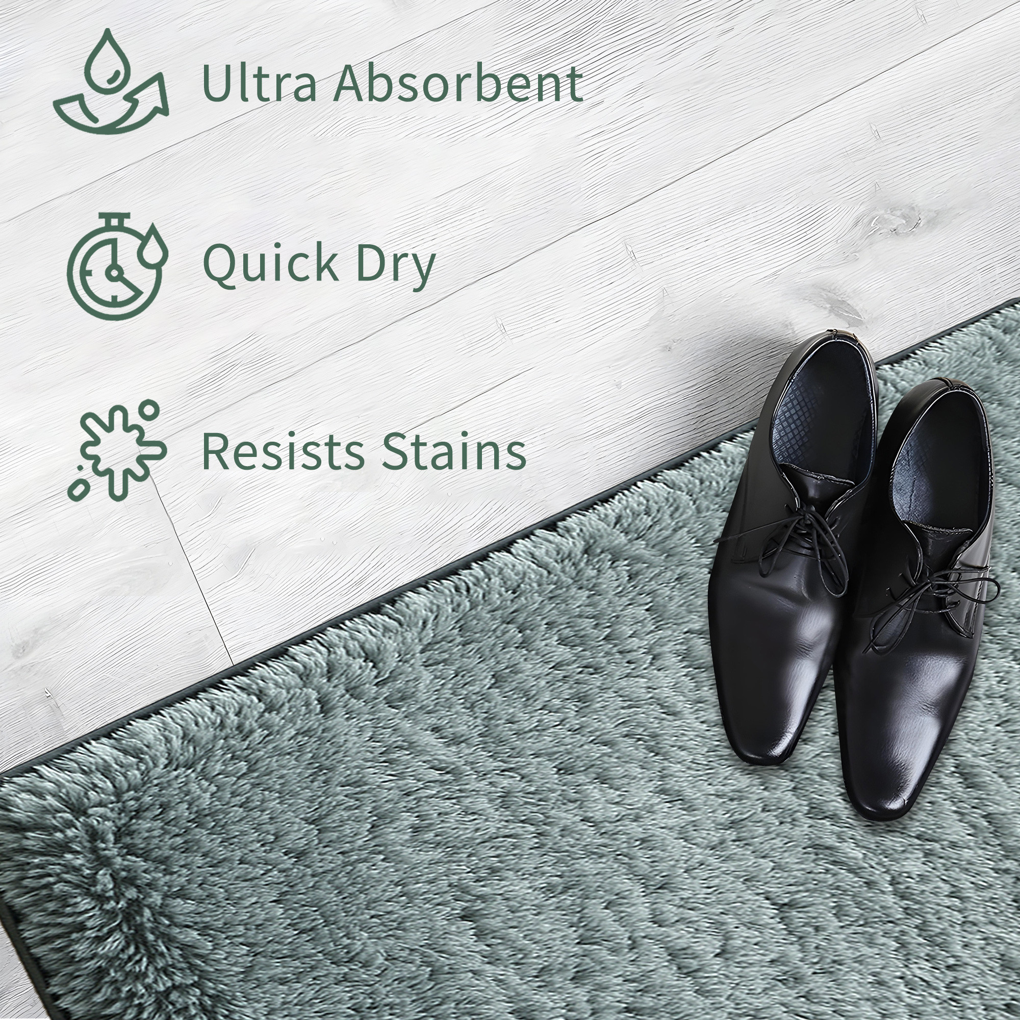 Kuber Industries 5x2 Ft Soft Fur Anti Skid Bedside Runner for Bedroom  Shaggy Bedside Mats for Floor  Modern RugRunner Carpet for Living Room and Home Decor  Micro Lurex - Grey