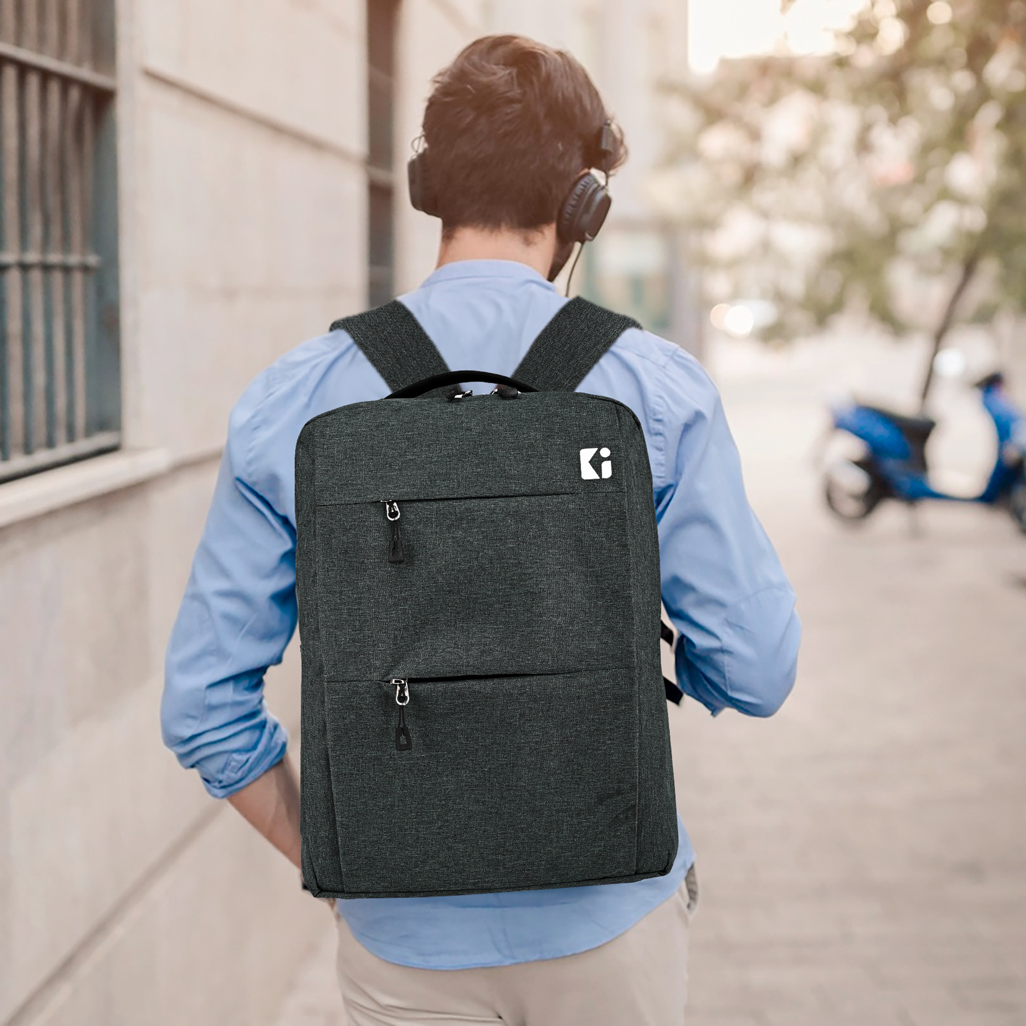 Kuber Industries 6 Compartment  3 Zipper  Multi-Functional Office Bags for Men  Advanced Anti-Theft Laptop Backpack for College  Business Laptop Bag for Women  Black