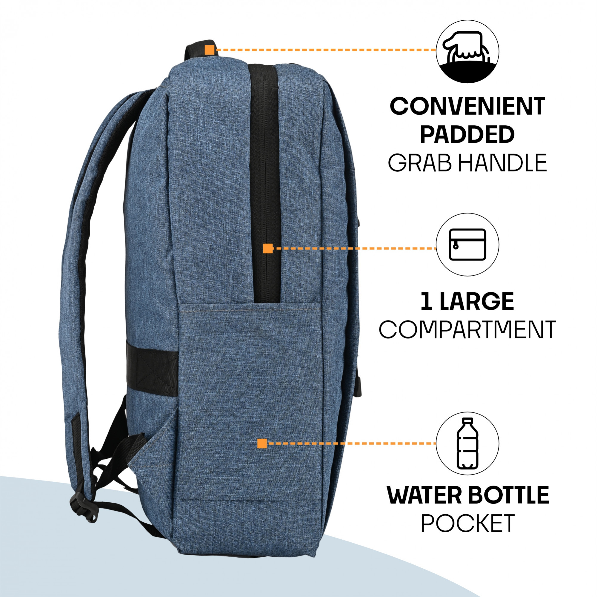 Kuber Industries 6 Compartment  3 Zipper  Multi-Functional Office Bags for Men  Advanced Anti-Theft Laptop Backpack for College  Business Laptop Bag for Women  Navy Blue