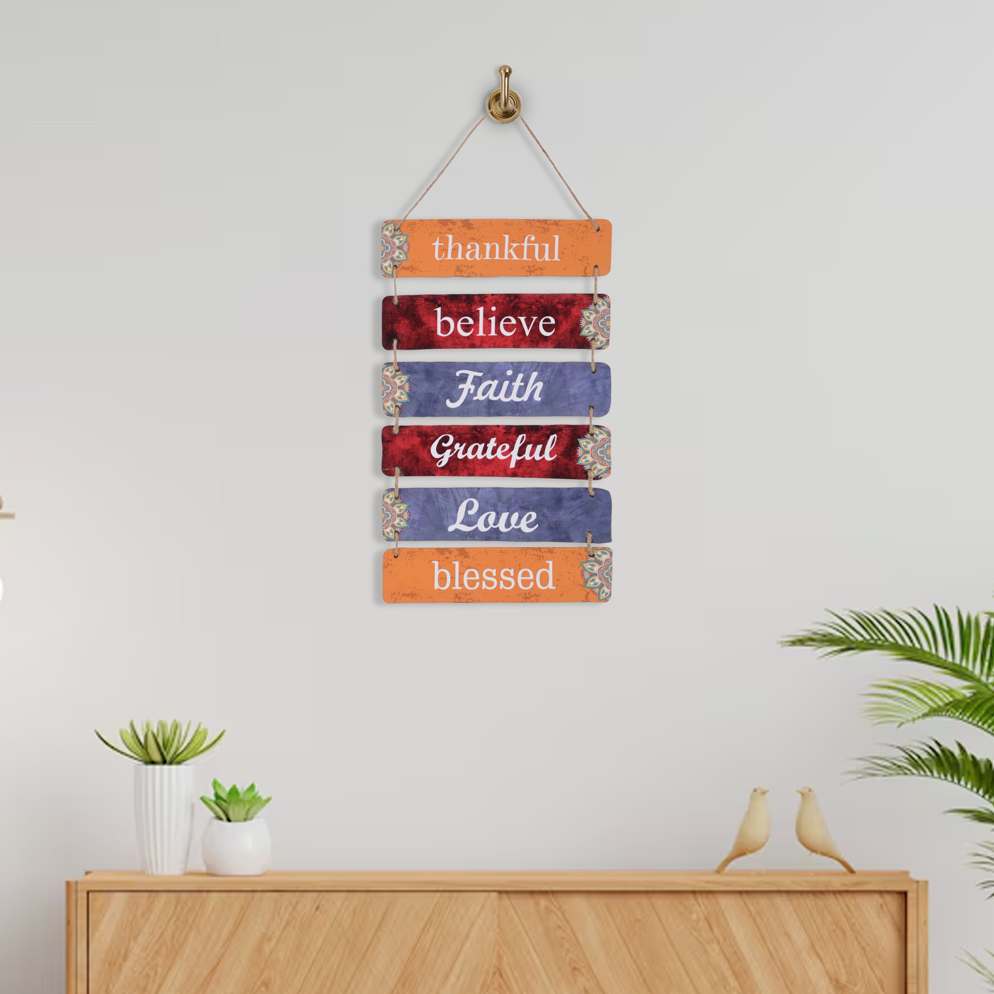 Kuber Industries 6 Layered Wooden Inspirational Quotes Wall Hanging Decoration for Living Room Bedroom  Office  Wall Art Home Decor Items for Hall Entry  Staircase   Multicolor