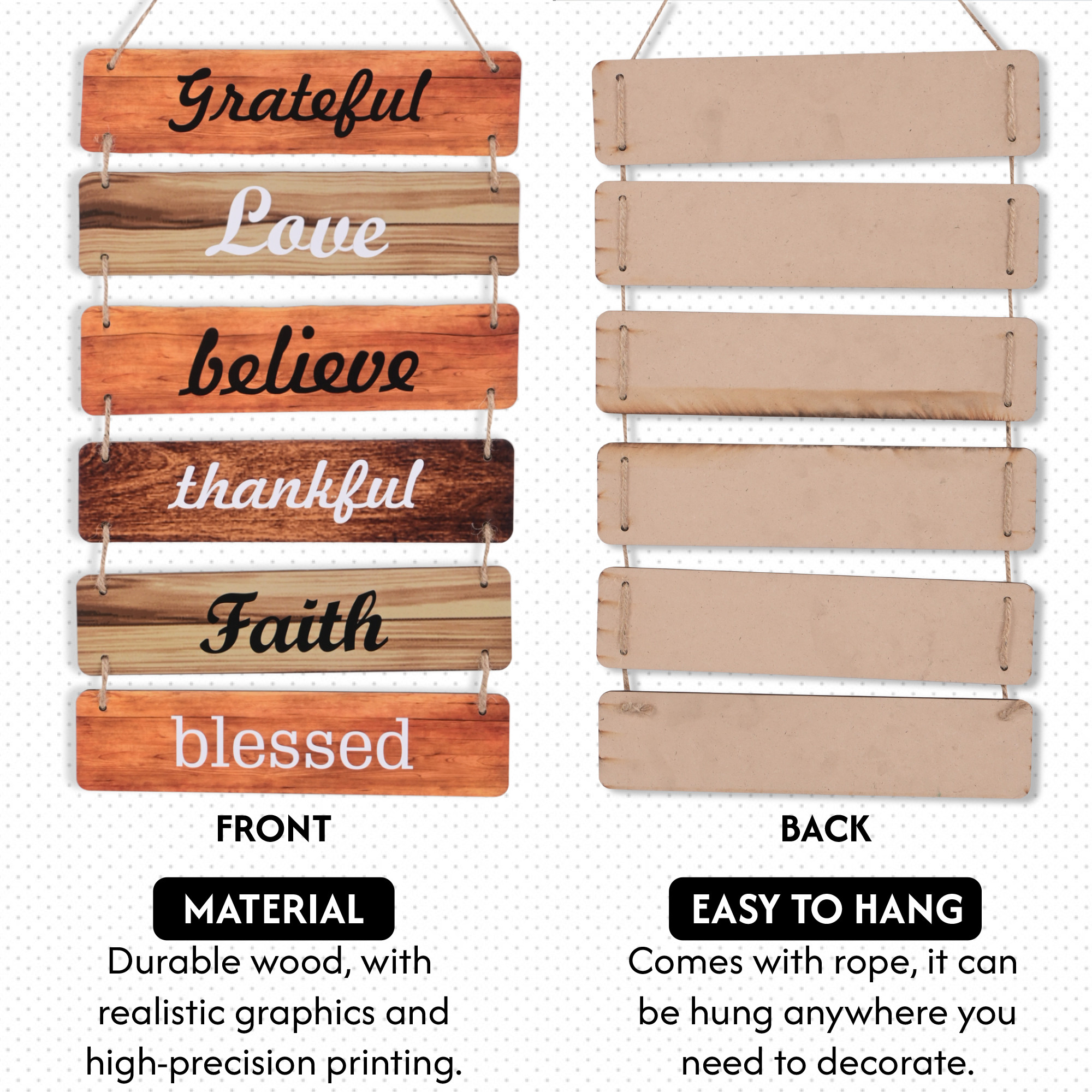 Kuber Industries 6 Layered Wooden Inspirational Quotes Wall Hanging Decoration for Living Room Bedroom  Office  Wall Art Home Decor Items for Hall Entry Door  Staircase   Multicolor