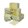 6 Pcs Foldable Drawer Organizer | Wardrobe Organizer for Clothes | Storage Box for Socks, Bra, Tie, and Scarfs | Stationary & Cabinet Organizer | Tree Print | Cream & Green