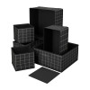 6 Pcs Foldable Drawer Organizer Wardrobe Organizer for Clothes | Non-Woven Storage Box for Socks, Bra, Tie, and Scarfs | Stationary &amp; Cabinet Organizer | Check Print- Black