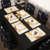 6 Pcs Set Wipeable &amp; Reusable PVC Placemats for Dining Table | Food Mats &amp; Dining Table Accessories for Home, Bedroom &amp; Kitchen | Marble Print - Cream &amp; Gold