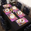 6 Pcs Set Wipeable & Reusable PVC Placemats for Dining Table | Food Mats & Dining Table Accessories for Home, Bedroom & Kitchen | Abstract - Multicolour