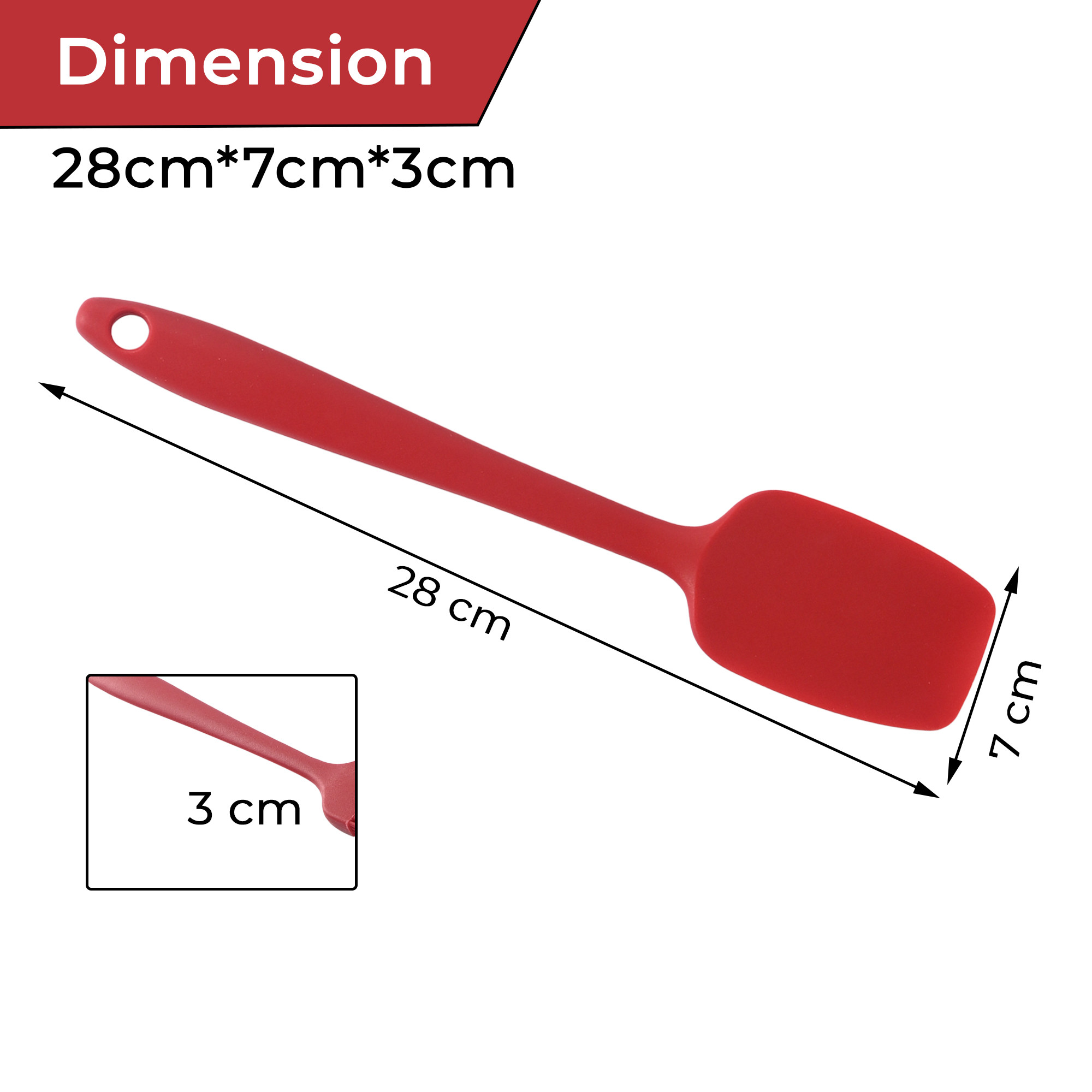 Kuber Industries 6 Pcs Silicone Nonstick Spatula Set  Heat Resistant Spatula for Kitchen  Kitchen Accessories Items for Cooking Baking  Mixing  HW-3-RD  Red