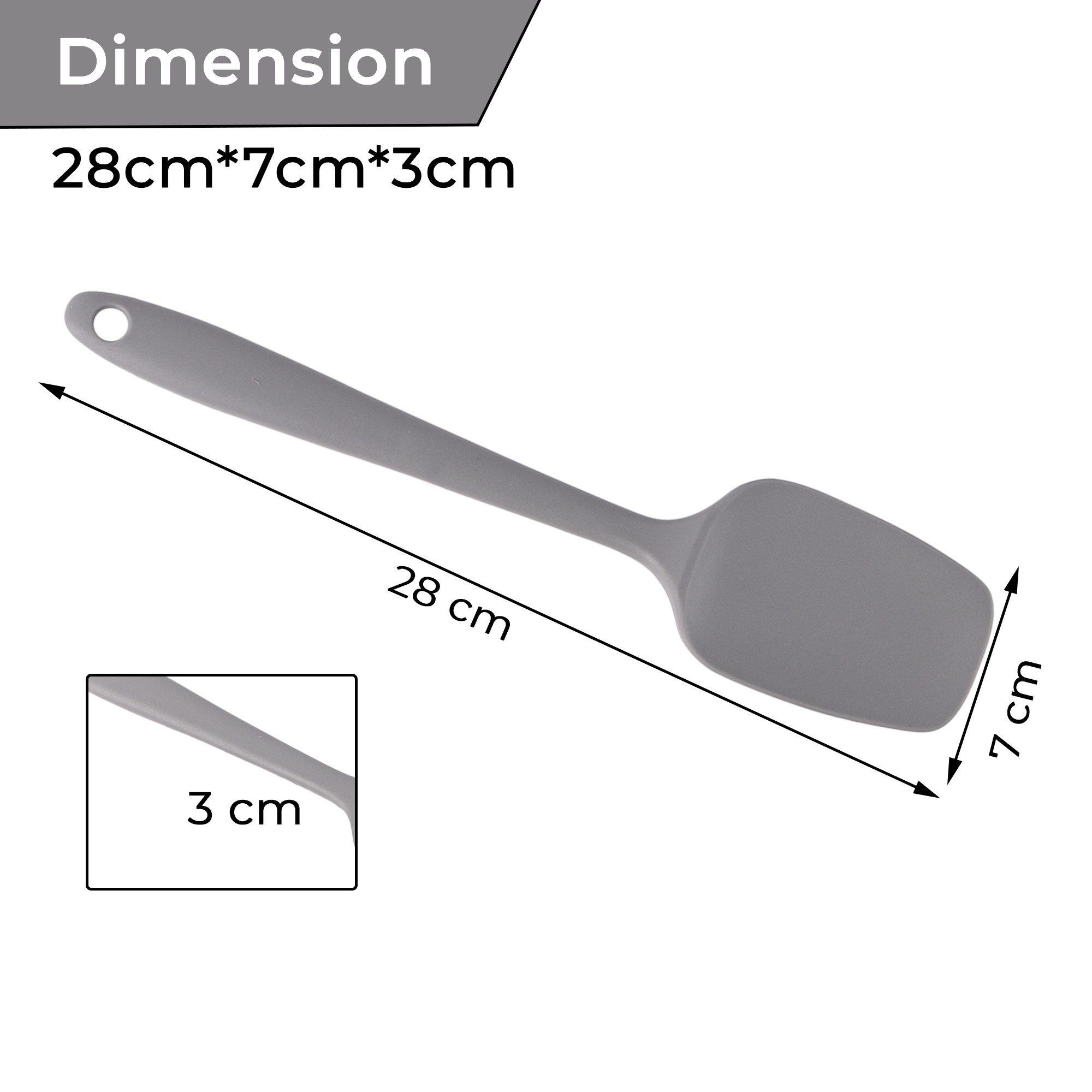 Kuber Industries 6 Pcs Silicone Nonstick Spatula Set  Heat Resistant Spatula for Kitchen  Kitchen Accessories Items for Cooking Baking  Mixing  HW-3-GRY  Grey