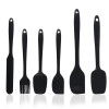 Kuber Industries 6 Pcs Silicone Nonstick Spatula Set | Heat Resistant Spatula for Kitchen | Kitchen Accessories Items for Cooking, Baking &amp; Mixing | HW-3-BLK | Black
