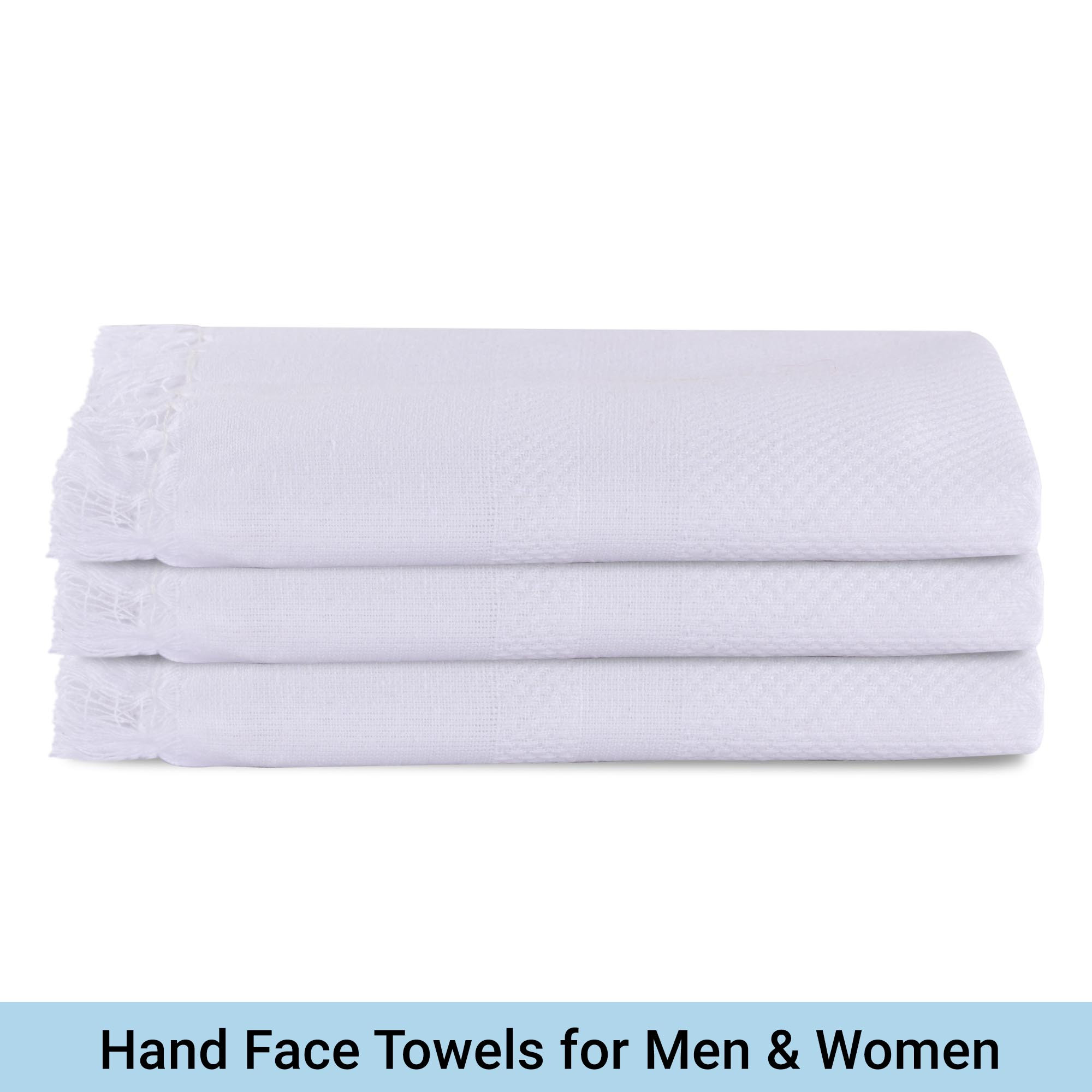 Kuber Industries 6 Pcs Soft Cotton Face Towels For Men  Women  Easily Washable  Travel Friendly Pocket Towels  Gym Napkins  White