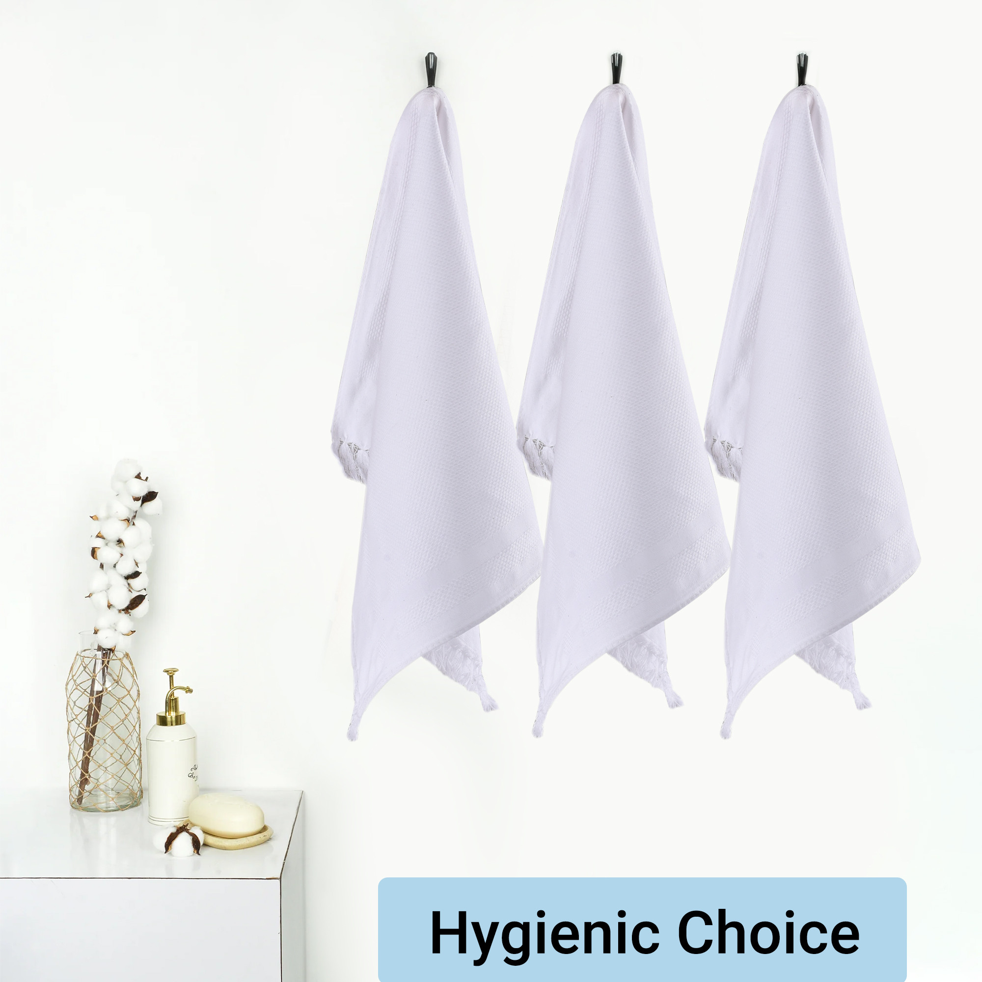 Kuber Industries 6 Pcs Soft Cotton Face Towels For Men  Women  Easily Washable  Travel Friendly Pocket Towels  Gym Napkins  White