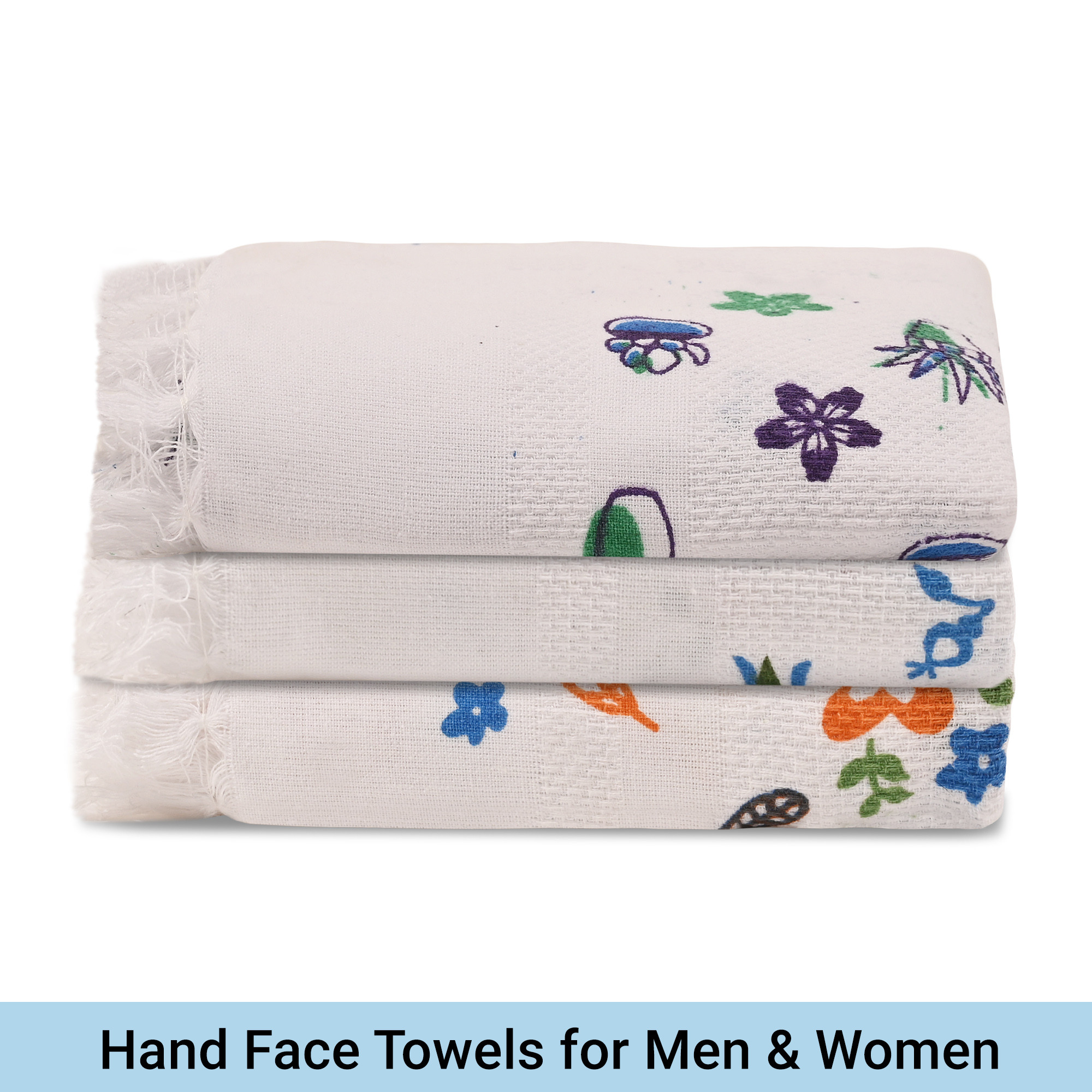 Kuber Industries 6 Pcs Soft Cotton Face Towels For Men  Women  Easily Washable  Travel Friendly Pocket Towels  Gym Napkins  Assorted