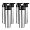 6 Pcs Stainless Steel 700 ml Water Bottle with Flip Top Cap | Single Walled and Rust Free Drinking Water Bottles for School, Office and Gym | Leakproof and Easy to Carry | Silver