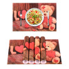 6 Pcs Waterproof &amp; Heat Resistant Food Placemats for Dining Table (12x18 Inches) | Wipeable Dining Table Accessories for Home &amp; Kitchen | Teddy Bear Print - Brown