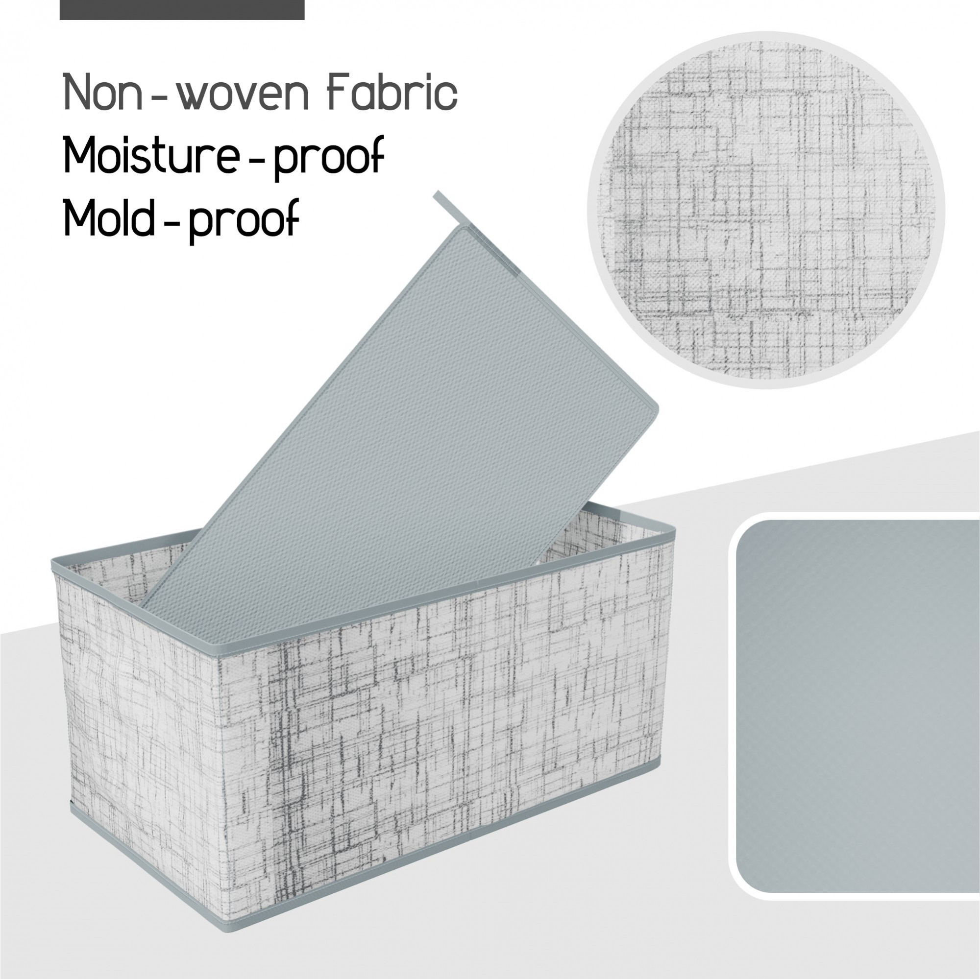 Kuber Industries 6 Piece Foldable Drawer Organizer  Wardrobe Organizer for Clothes  Storage Box for Socks Bra Tie and Scarfs  Stationary  Cabinet Organizer  Jute-Print  Grey