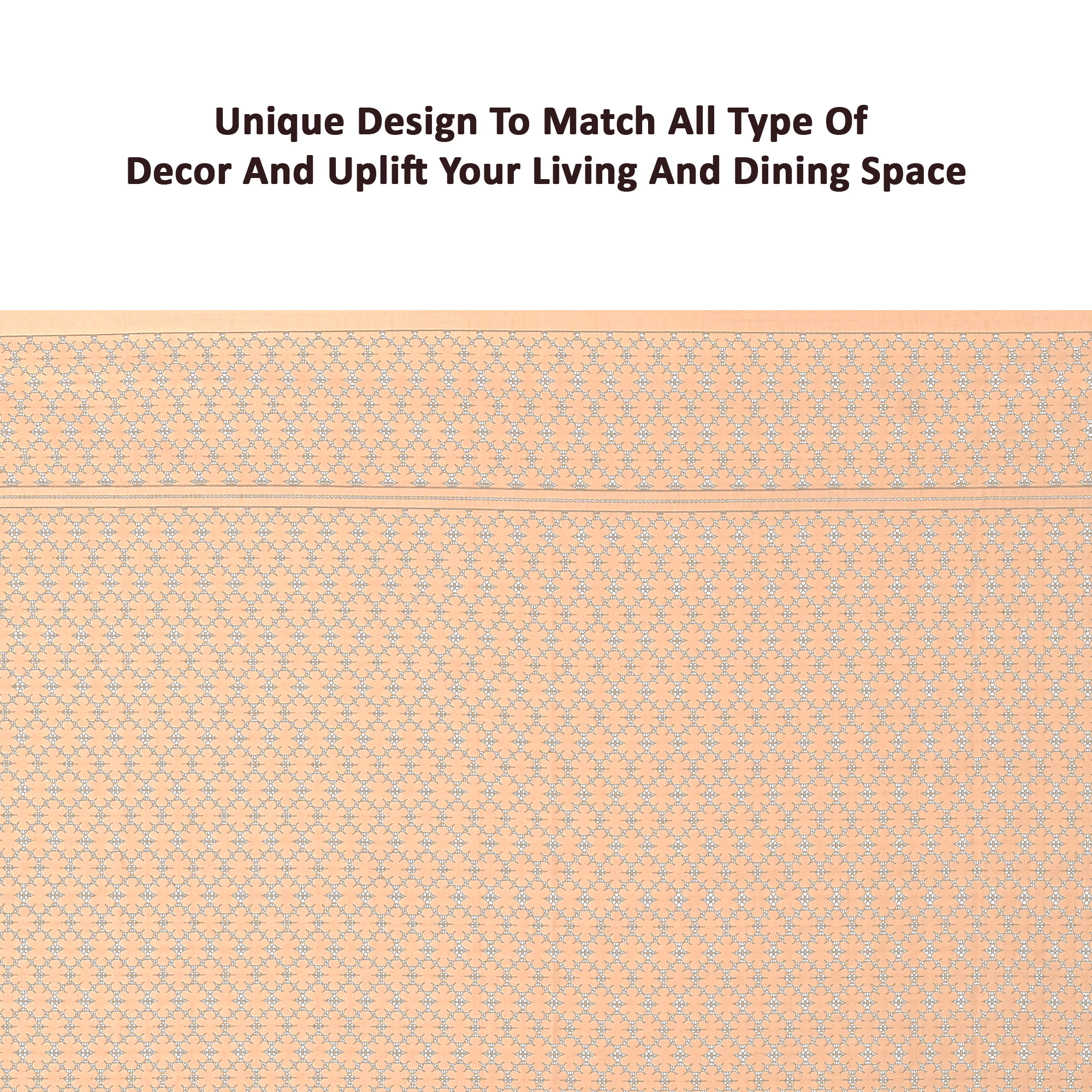 Kuber Industries 6 Seater Cotton Dining Table Cover for Living Room  Designer Table Cloth For Hall  60x90 Inches  Net Design -Golden