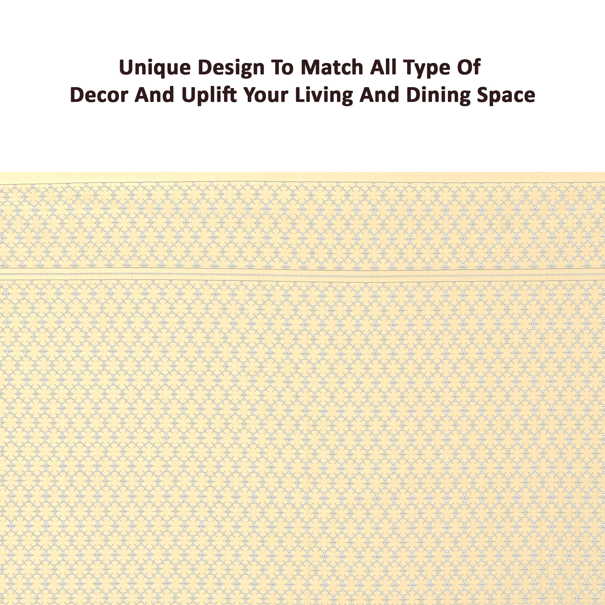 Kuber Industries 6 Seater Cotton Dining Table Cover for Living Room  Designer Table Cloth For Hall  60x90 Inches  Net Design - Cream