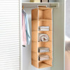 Kuber Industries 6 Shelf Closet Hanging Organizer/ Wardrobe Organizer For Clothes Storage (Brown)