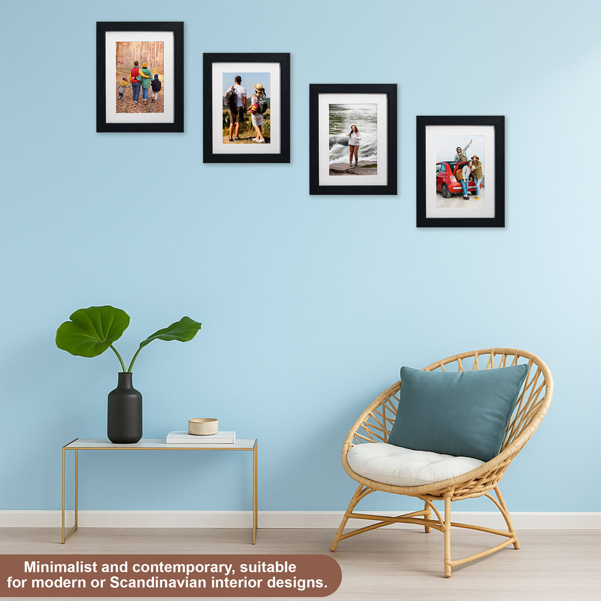 Kuber Industries 6 x 8 Inches Medium Photo Frame Set of 5  Plexi Glass  Black Frames for Hanging Wall Decor  Photoframe for Living Room Bedroom Wall Home and Office Decor