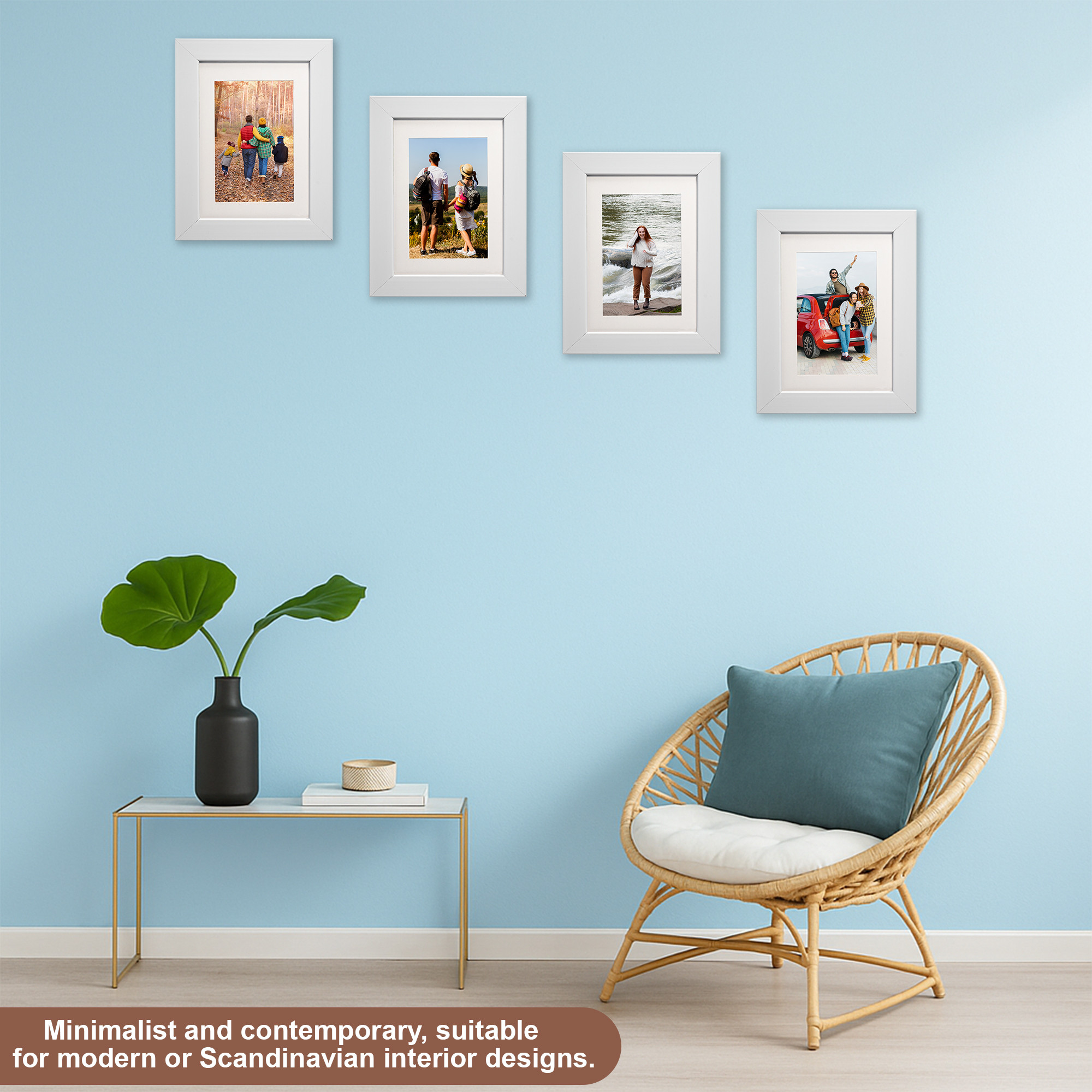 Kuber Industries 6 x 8 Inches Medium Photo Frame Set of 6  Plexi Glass  White Photo Frame for Hanging Wall Decor  Photoframe for Living Room Bedroom Wall Home and Office Decor